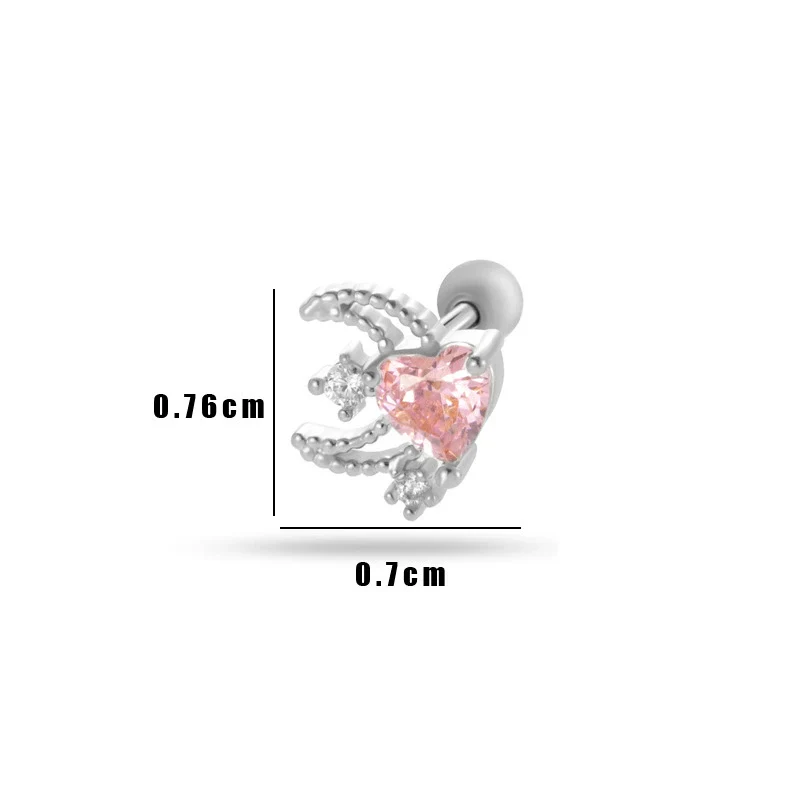 Wholesale Metal Flower Pattern Electroplated Titanium Steel Thin Rod Double Head Screw Women's Niche Cartilage Earrings - Image 12