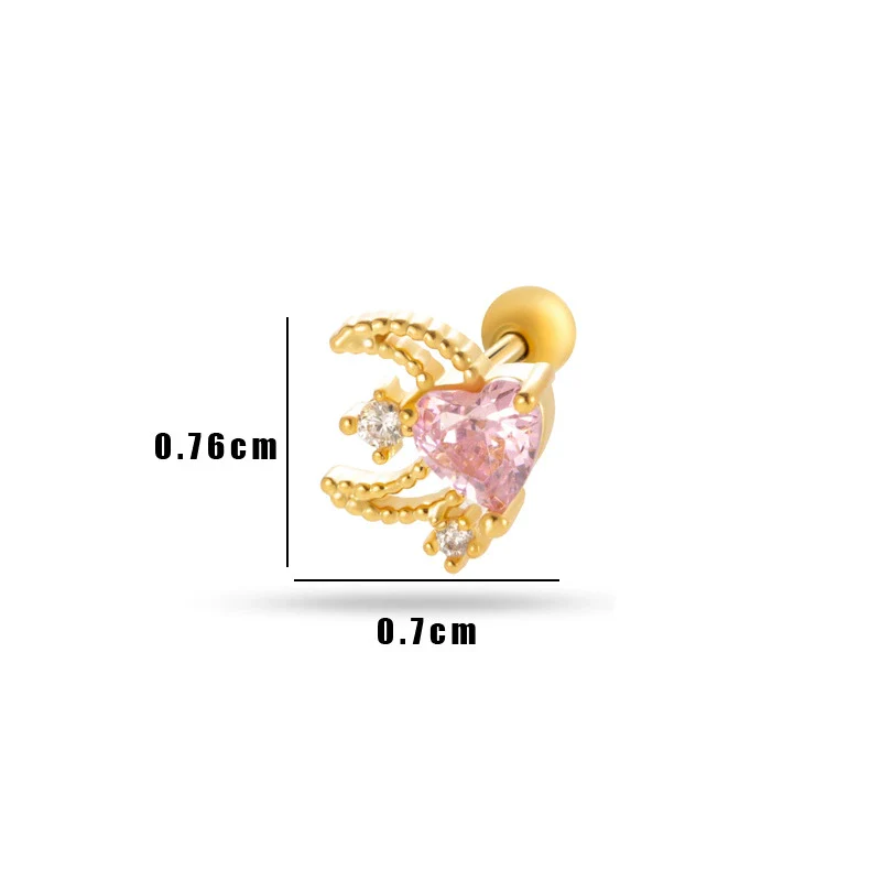 Wholesale Metal Flower Pattern Electroplated Titanium Steel Thin Rod Double Head Screw Women's Niche Cartilage Earrings - Image 13