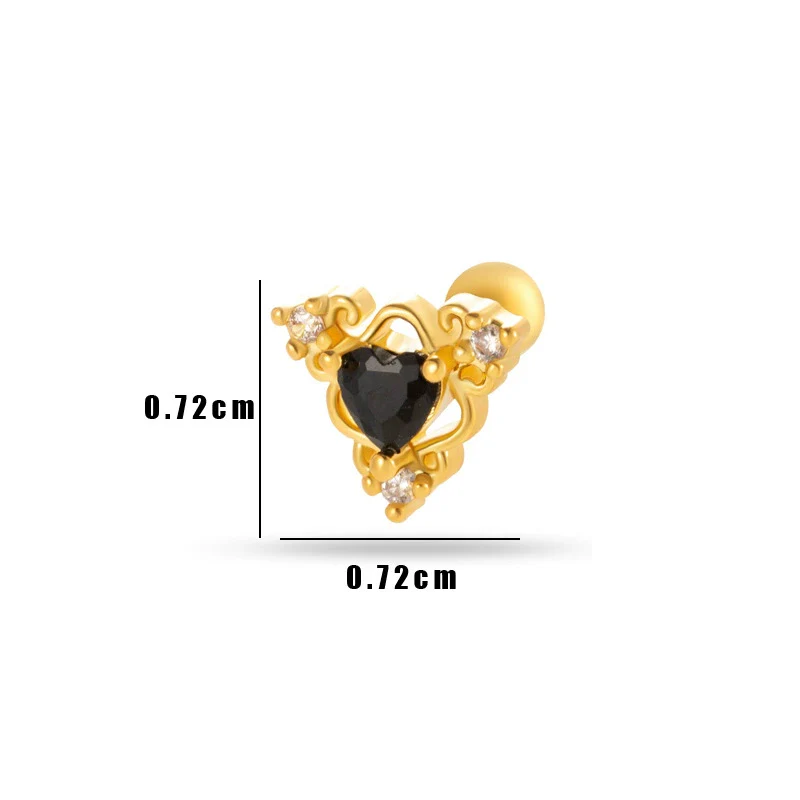 Wholesale Metal Flower Pattern Electroplated Titanium Steel Thin Rod Double Head Screw Women's Niche Cartilage Earrings - Image 21