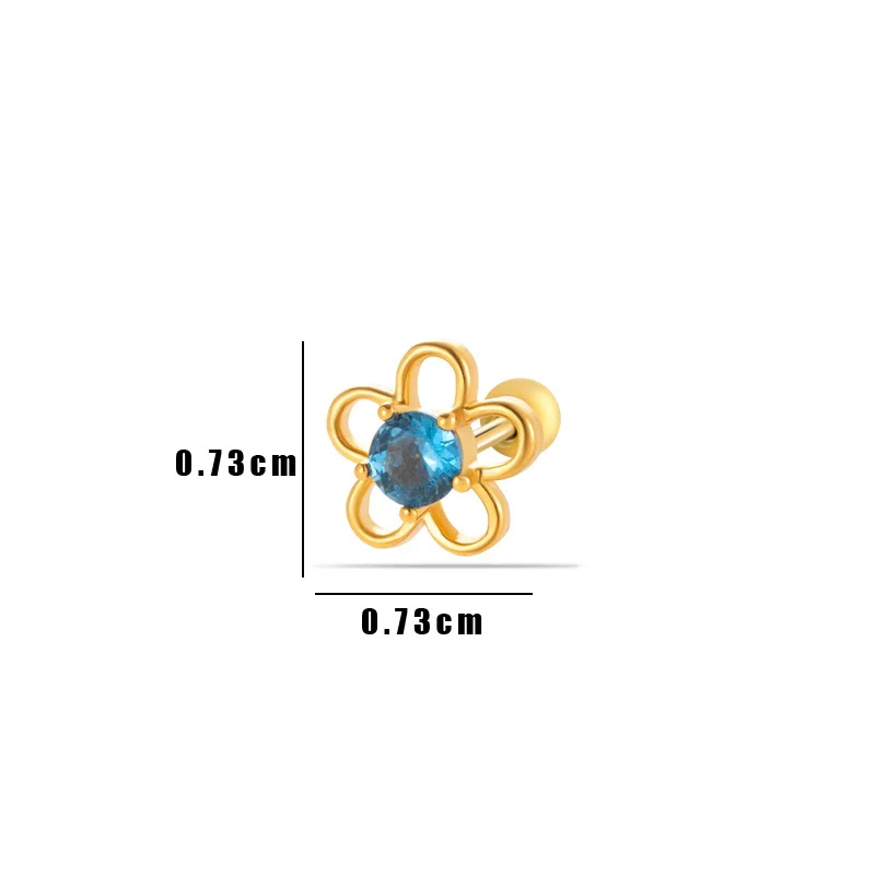 Wholesale Metal Flower Pattern Electroplated Titanium Steel Thin Rod Double Head Screw Women's Niche Cartilage Earrings - Image 9