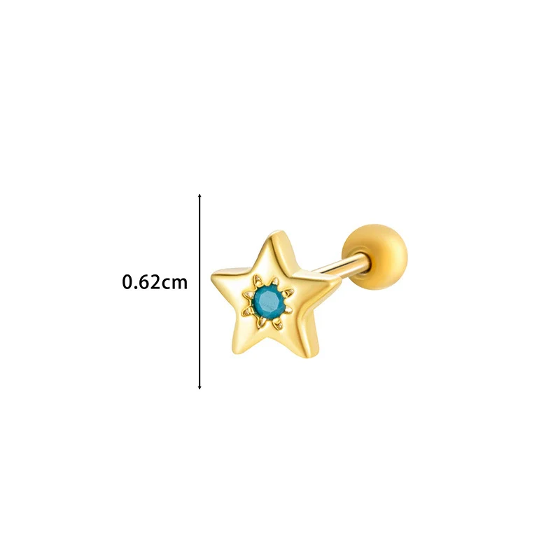 Wholesale Metal Flower Star Inlaid Zircon Earrings With Electroplating For Women - Image 11