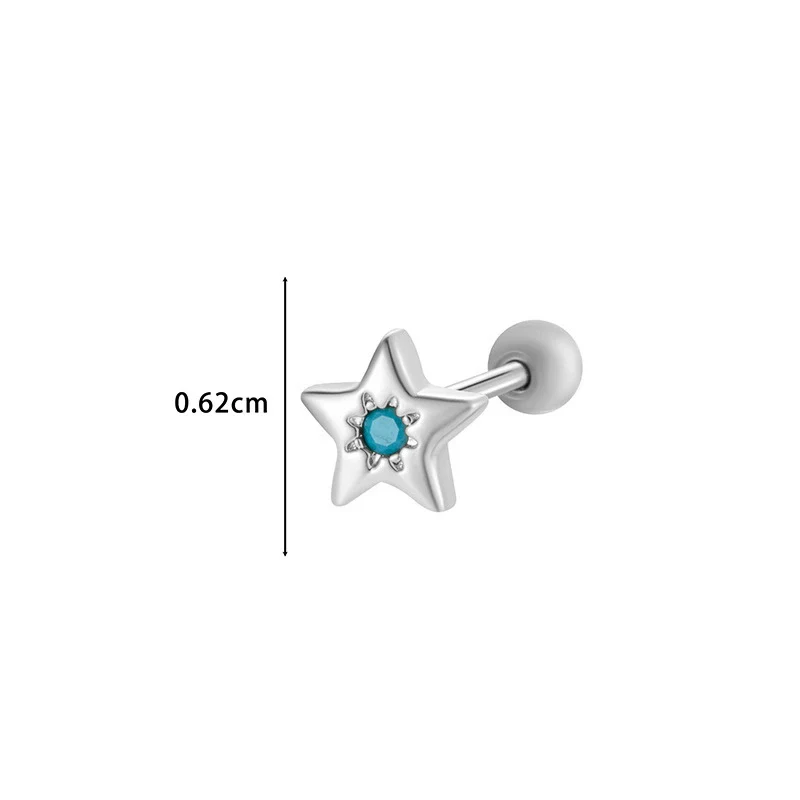 Wholesale Metal Flower Star Inlaid Zircon Earrings With Electroplating For Women - Image 12