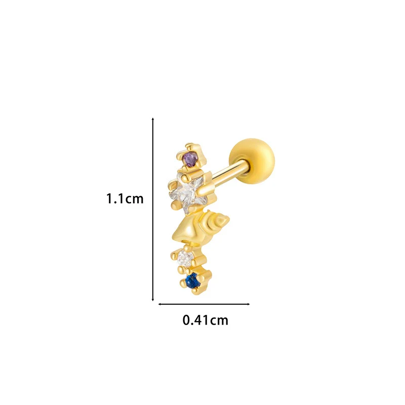 Wholesale Metal Flower Star Inlaid Zircon Earrings With Electroplating For Women - Image 15