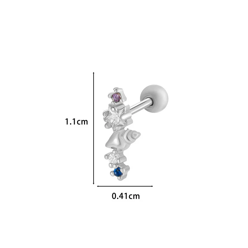 Wholesale Metal Flower Star Inlaid Zircon Earrings With Electroplating For Women - Image 16