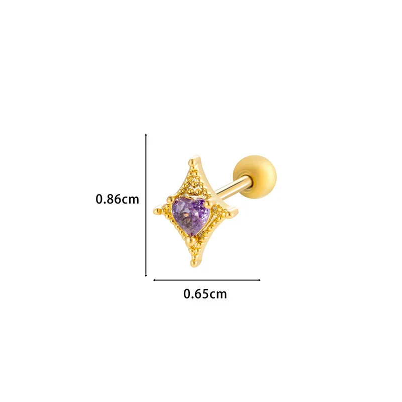 Wholesale Metal Flower Star Inlaid Zircon Earrings With Electroplating For Women - Image 17