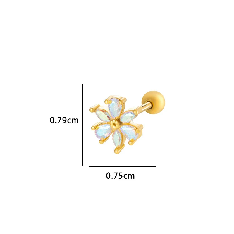 Wholesale Metal Flower Star Inlaid Zircon Earrings With Electroplating For Women - Image 19
