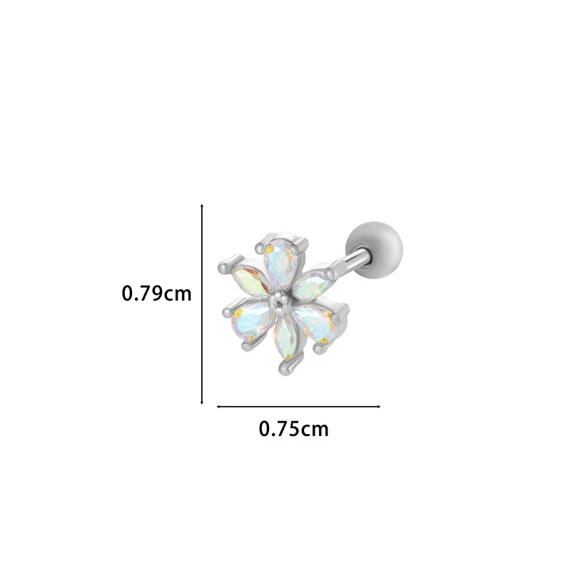 Wholesale Metal Flower Star Inlaid Zircon Earrings With Electroplating For Women - Image 20