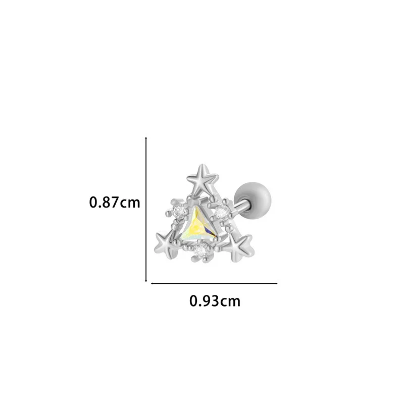 Wholesale Metal Flower Star Inlaid Zircon Earrings With Electroplating For Women - Image 22