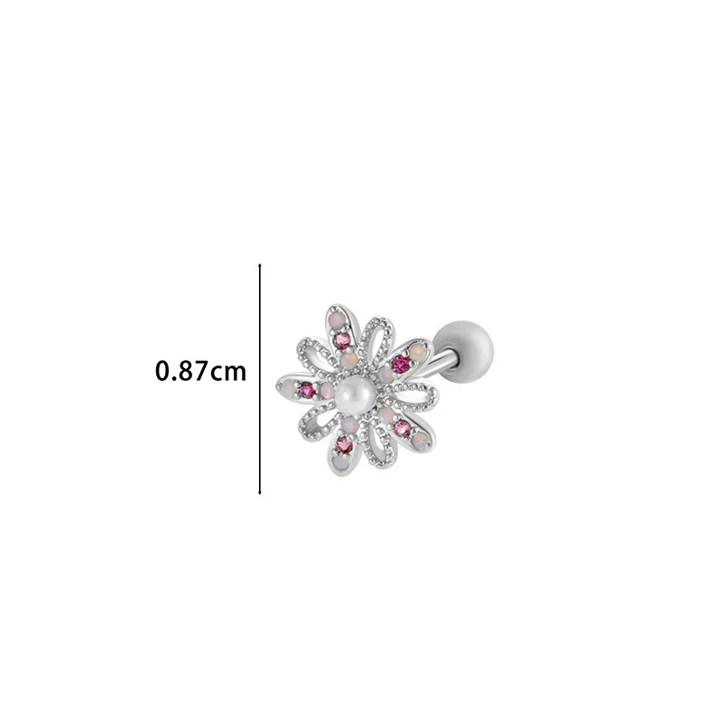 Wholesale Metal Flower Star Inlaid Zircon Earrings With Electroplating For Women - Image 24