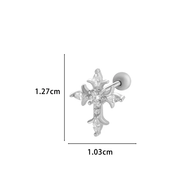 Wholesale Metal Flower Star Inlaid Zircon Earrings With Electroplating For Women - Image 26