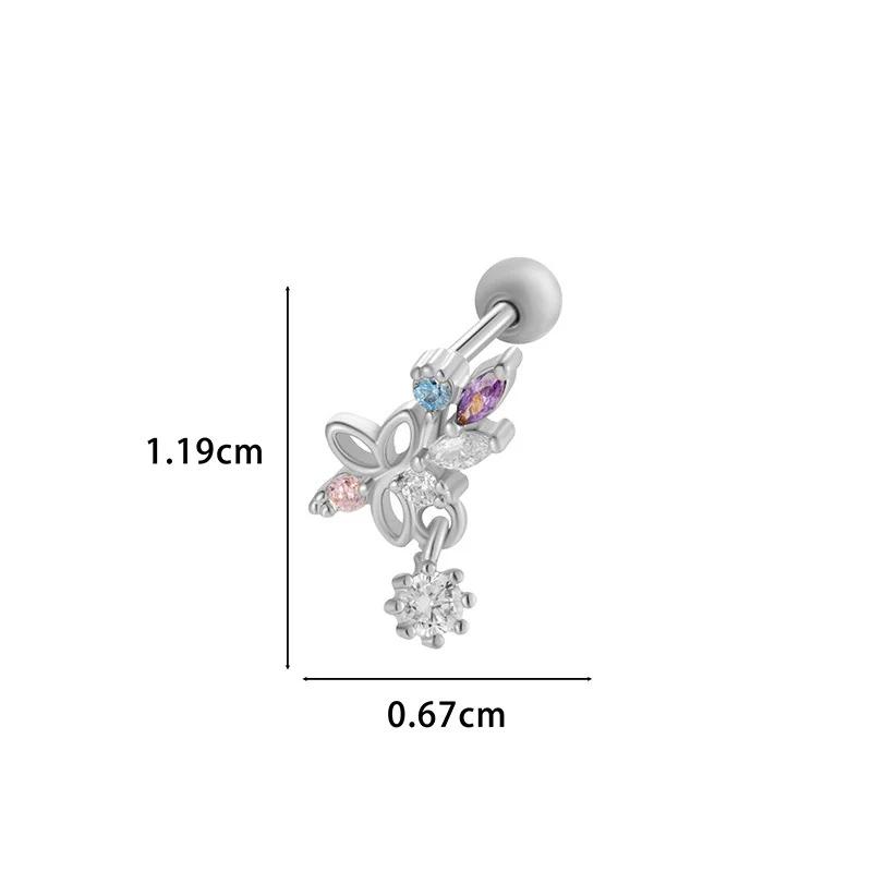 Wholesale Metal Flower Star Inlaid Zircon Earrings With Electroplating For Women - Image 28