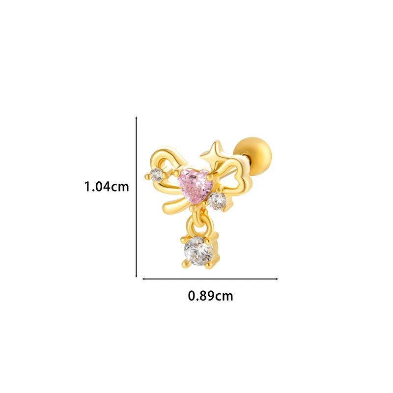 Wholesale Metal Flower Star Inlaid Zircon Earrings With Electroplating For Women - Image 5