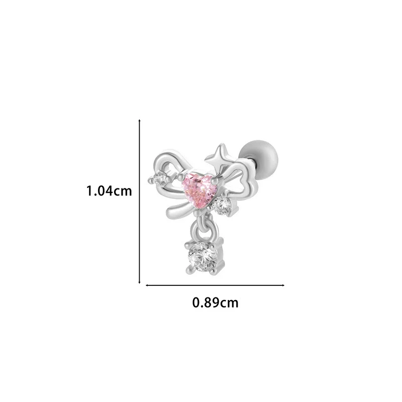 Wholesale Metal Flower Star Inlaid Zircon Earrings With Electroplating For Women - Image 6