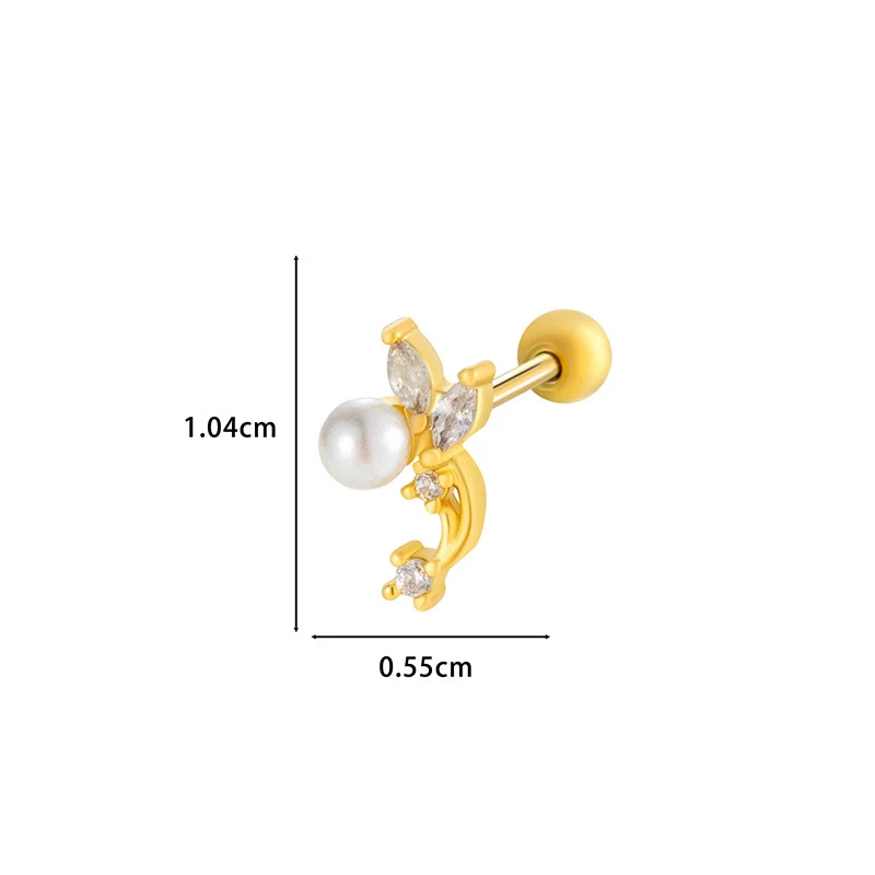 Wholesale Metal Flower Star Inlaid Zircon Earrings With Electroplating For Women - Image 7