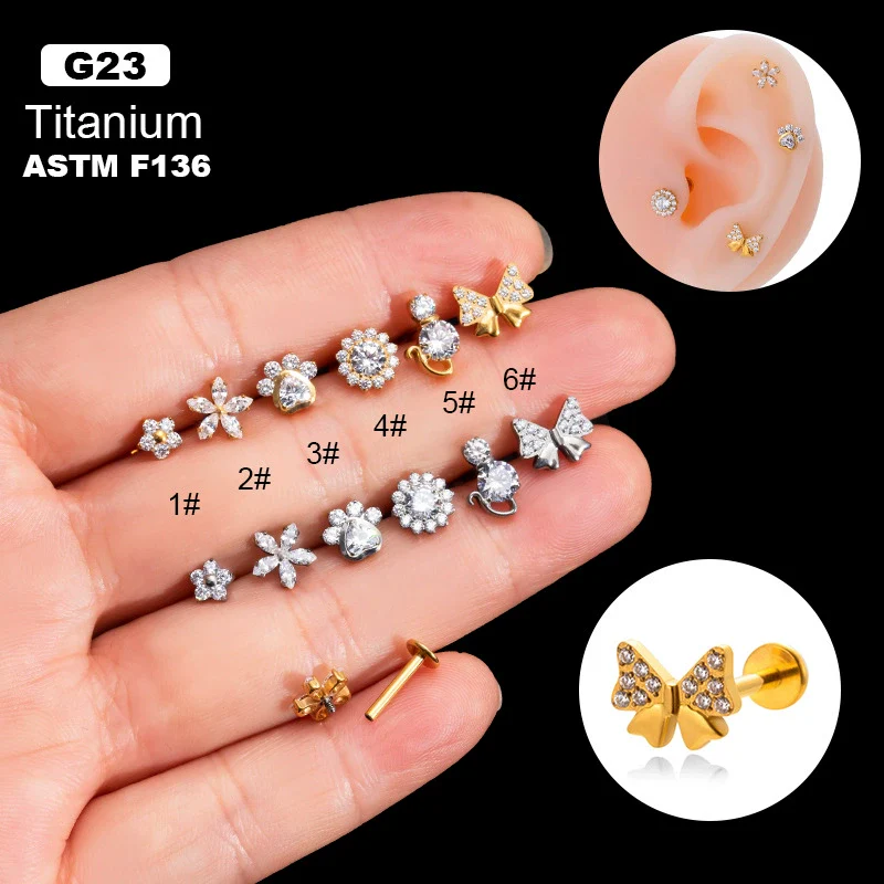 Wholesale Metal Flowers Electroplating Fashion Women's Puncture Earrings