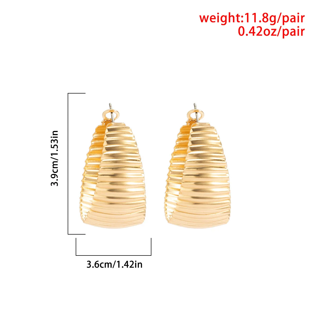 Wholesale Metal Geometric Cshaped Stud Earrings For Women Retro Hip Hop Style With Electroplating - Image 5