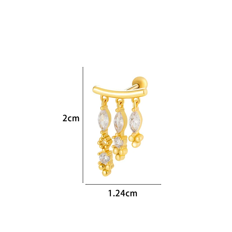 Wholesale Metal Geometric Flower Pendant Earrings With Electroplating For Women - Image 15