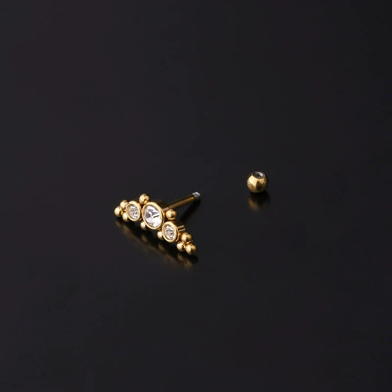 Wholesale Metal Geometric Natural Style Electroplated Stainless Steel Puncture Earrings - Image 4