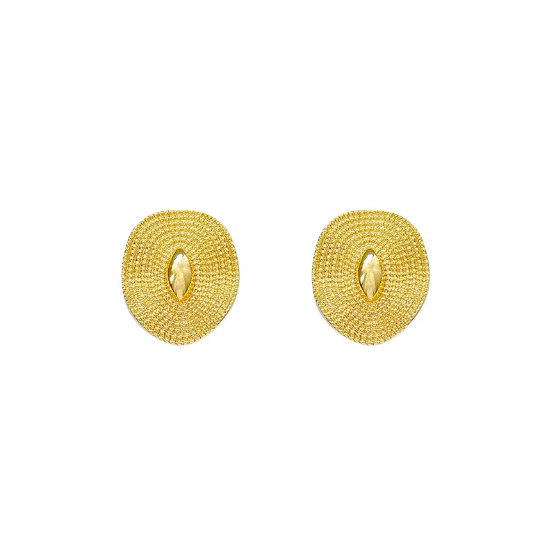 Wholesale Metal Geometric Oval Earrings For Women With Electroplating Process - Image 5