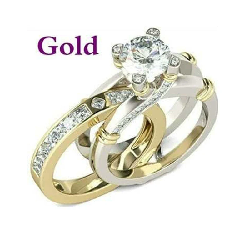 Wholesale Metal Geometric Ring Set With Electroplating For Women - Image 4