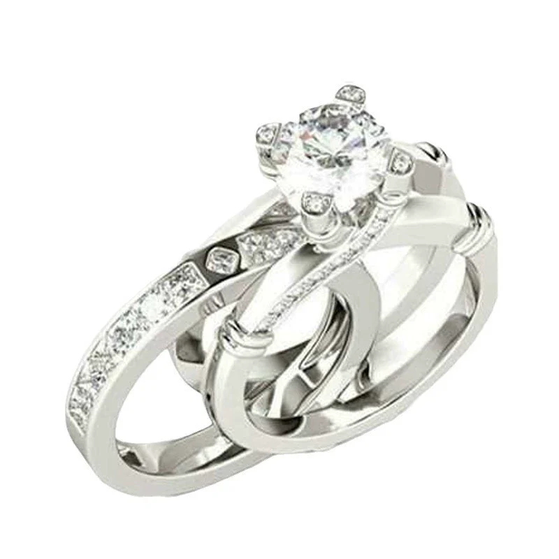 Wholesale Metal Geometric Ring Set With Electroplating For Women - Image 5
