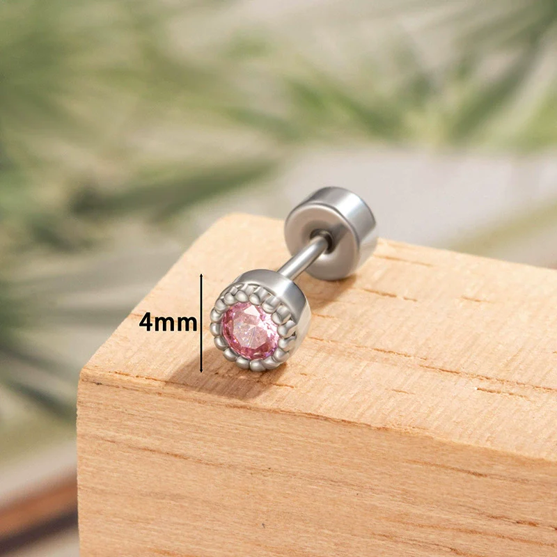 Wholesale Metal Geometric Round Cochlear Ear Bone Nail With Zircon Inlaid For Unisex Fashion Style Zirconia Processing - Image 3