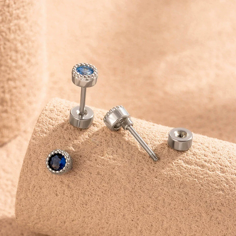 Wholesale Metal Geometric Round Cochlear Ear Bone Nail With Zircon Inlaid For Unisex Fashion Style Zirconia Processing - Image 4