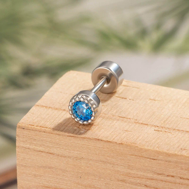 Wholesale Metal Geometric Round Cochlear Ear Bone Nail With Zircon Inlaid For Unisex Fashion Style Zirconia Processing - Image 9