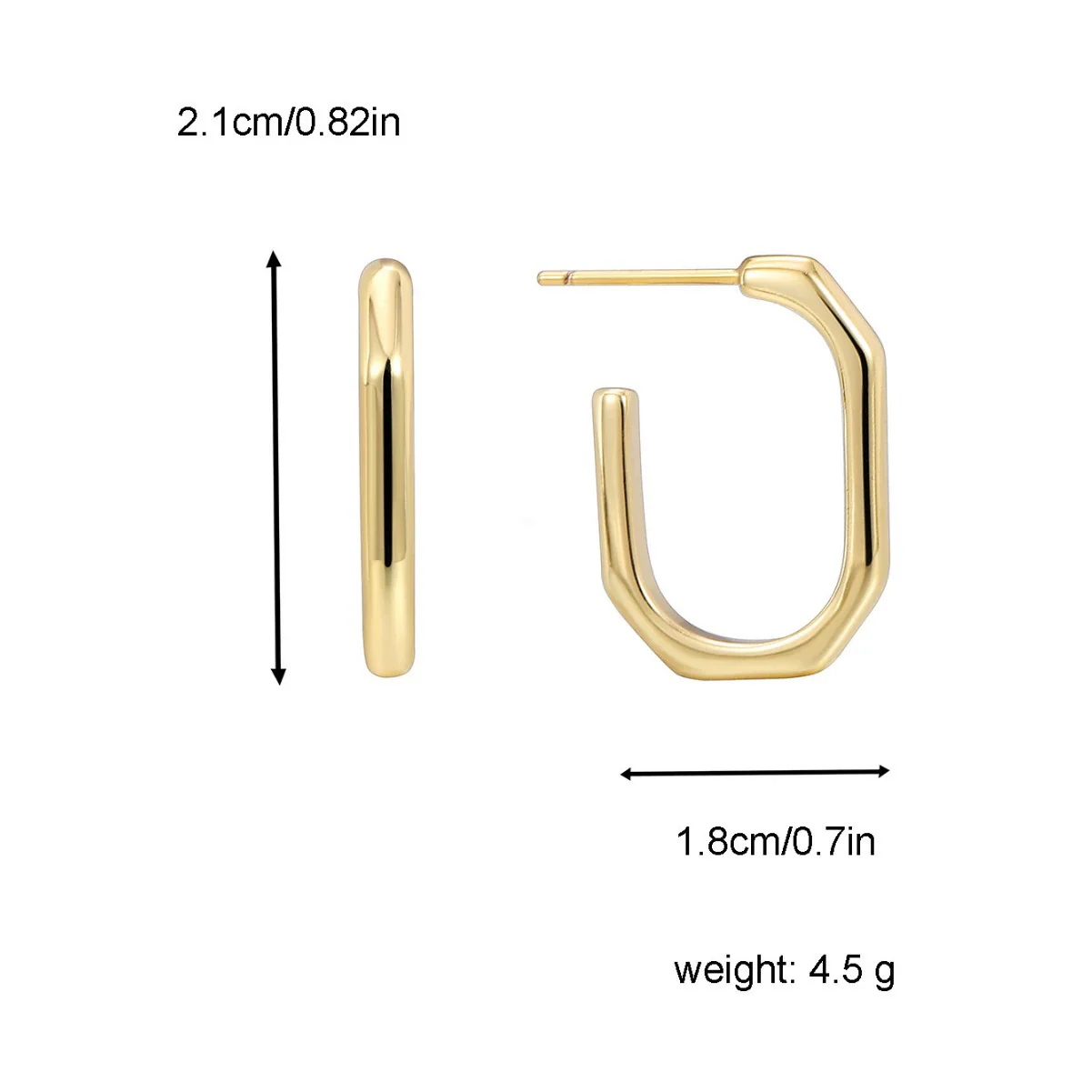 Wholesale Metal Geometric Square Earrings Copper Plated Gold For Female - Image 3