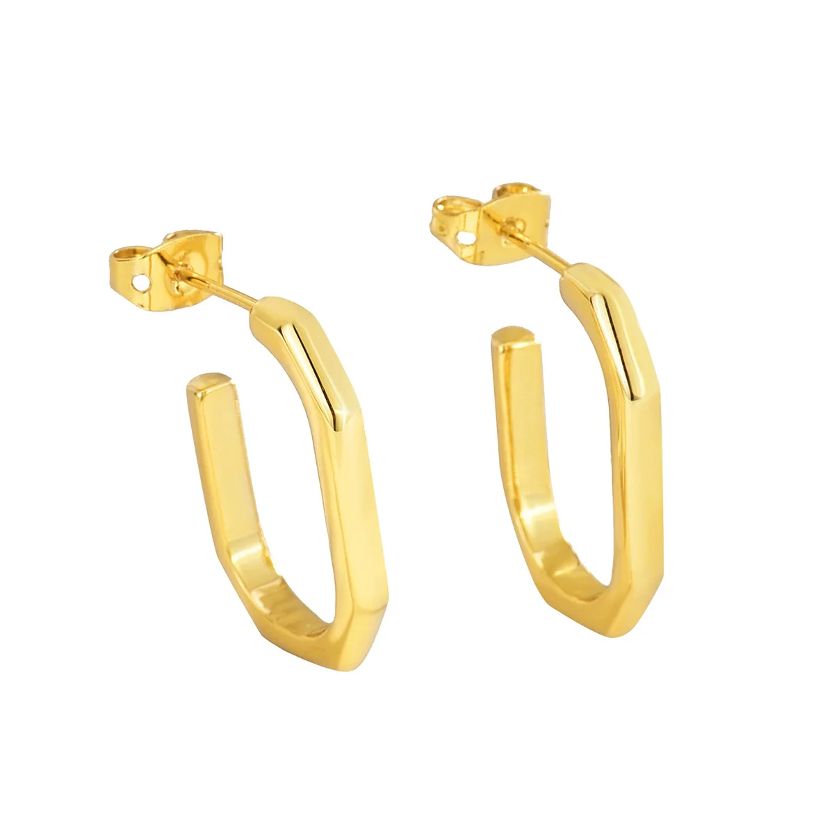 Wholesale Metal Geometric Square Earrings Copper Plated Gold For Female - Image 5