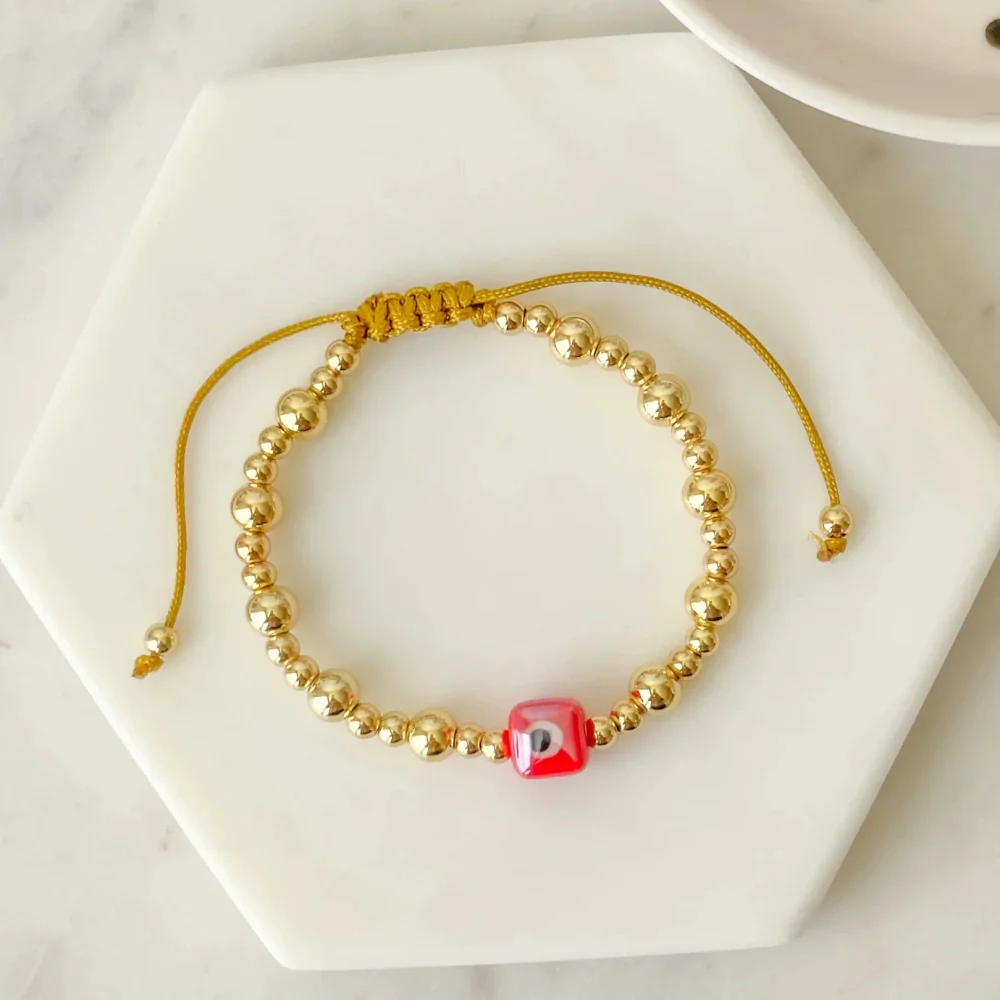 Wholesale Metal Goldplated Geometric Handwoven Beaded Bracelet For Women - Image 2