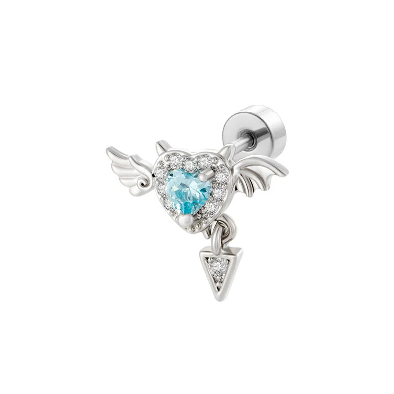 Wholesale Metal Heart Shape Zirconia Fashion Jewelry Cartilage Puncture Ear Bone Nail - Image 4