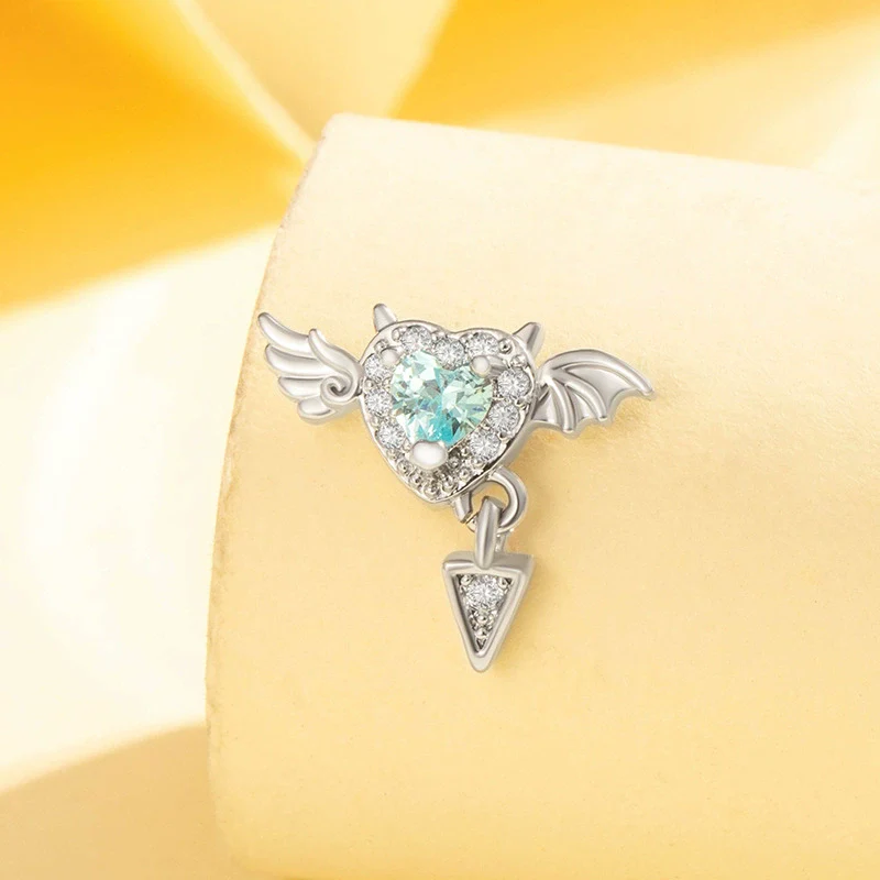 Wholesale Metal Heart Shape Zirconia Fashion Jewelry Cartilage Puncture Ear Bone Nail - Image 5