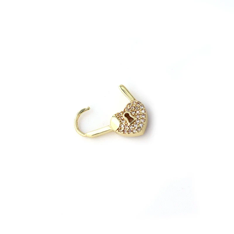Wholesale Metal Heartshaped Doublesided Zircon Love Lock Earring Jewelry With Electroplating - Image 4