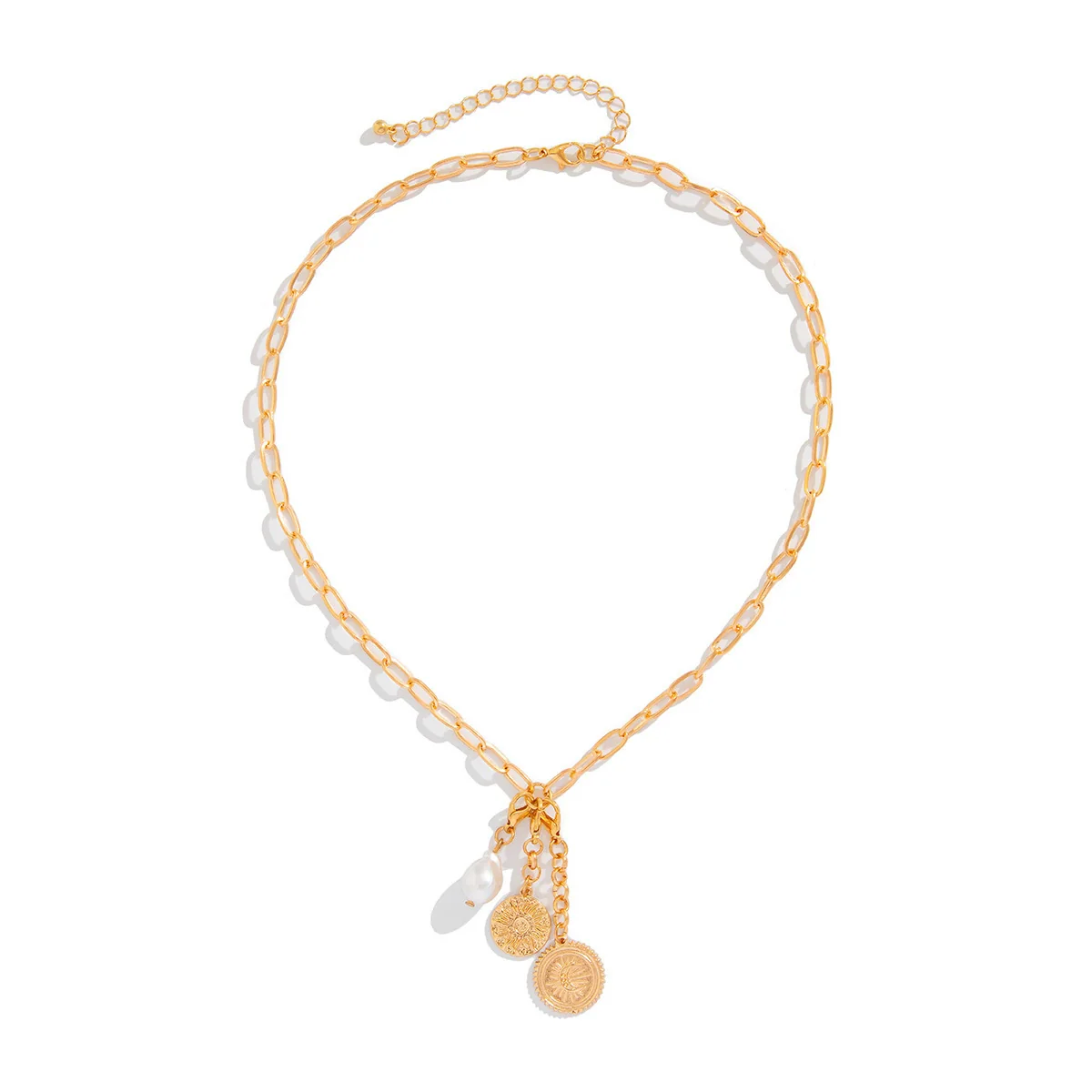 Wholesale Metal Heartshaped Geometric Multieyes Tassel Collarbone Necklace For Women With Electroplating - Image 4