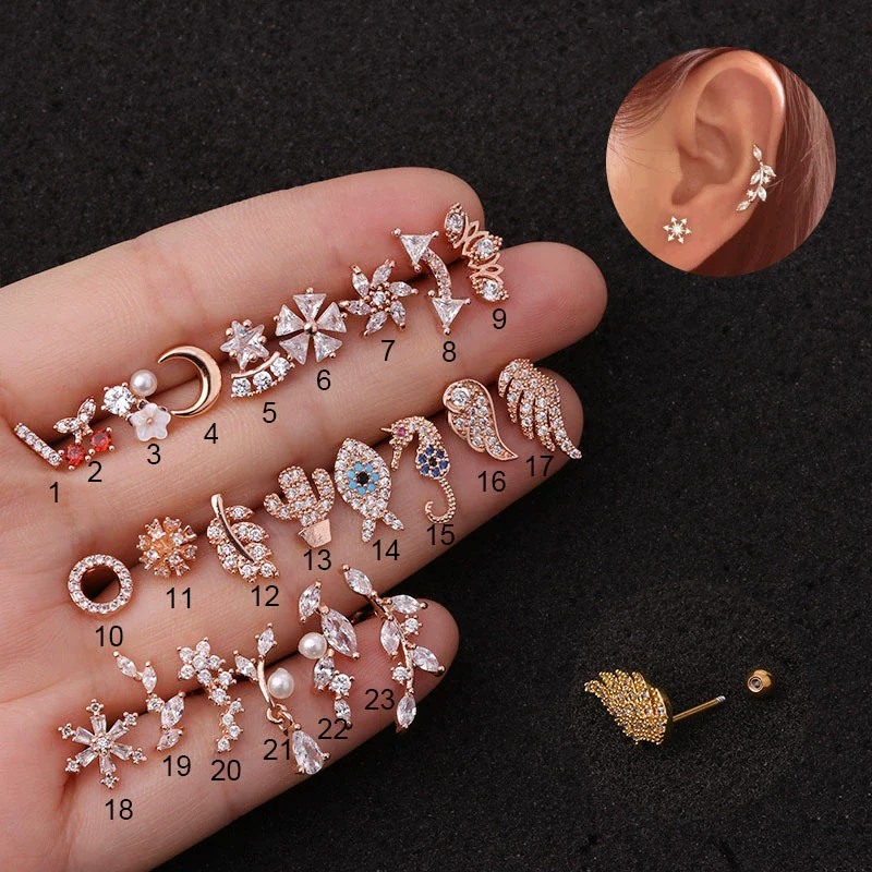 Wholesale Metal Hippocampus Earrings Inlaid With Zircon Fashion Women's Jewelry