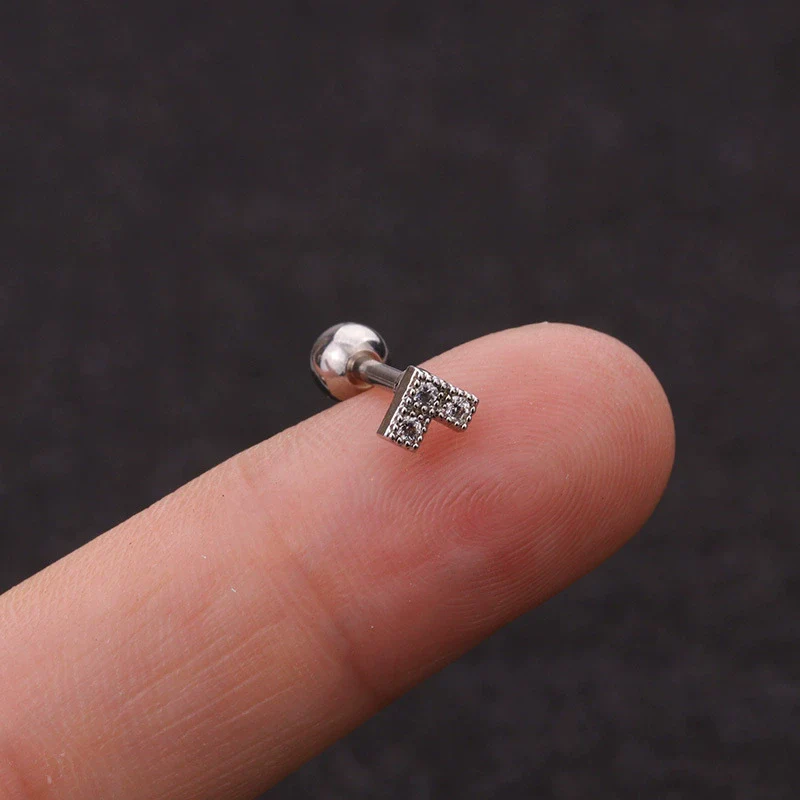Wholesale Metal Inlaid Zircon Flower Style Ear Nail For Body Puncture - Image 6