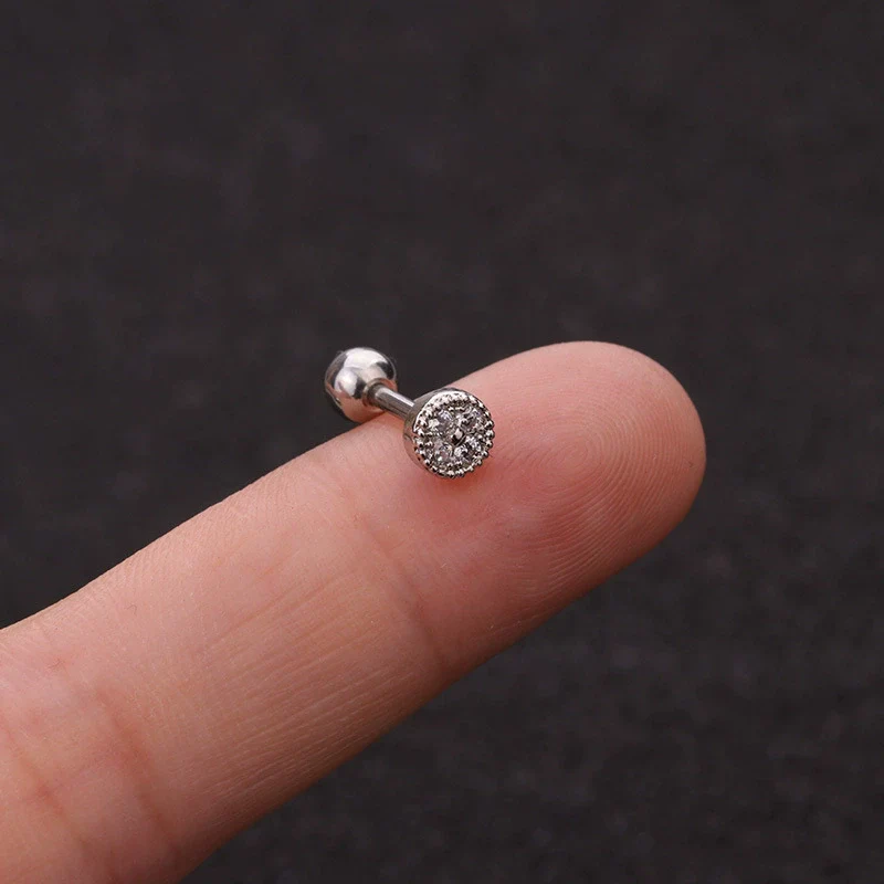 Wholesale Metal Inlaid Zircon Flower Style Ear Nail For Body Puncture - Image 8