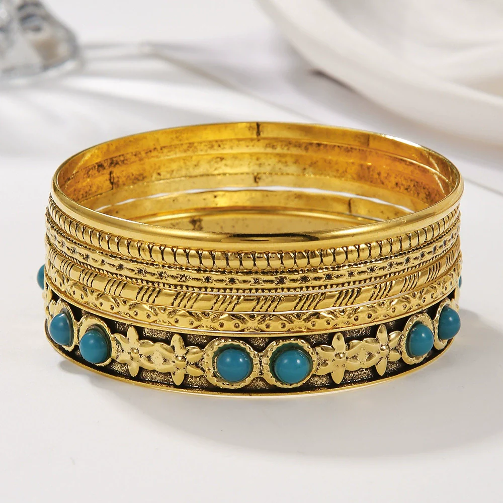 Wholesale Metal Jewelry Set Retro Geometric Style Iron Electroplated Bracelet