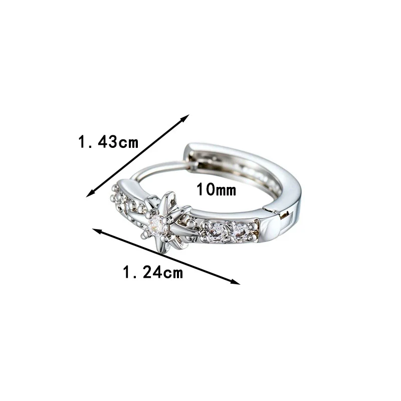Wholesale Metal Microinlaid Zirconia Star Earrings - Image 3