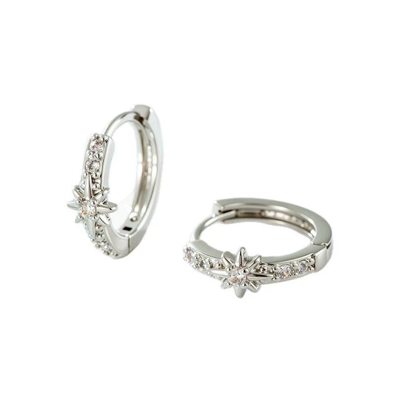 Wholesale Metal Microinlaid Zirconia Star Earrings - Image 5