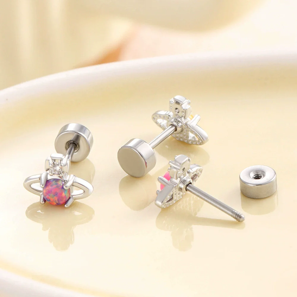 Wholesale Metal Opal Saturn Ear Nails With Geometric Pattern For Women - Image 3