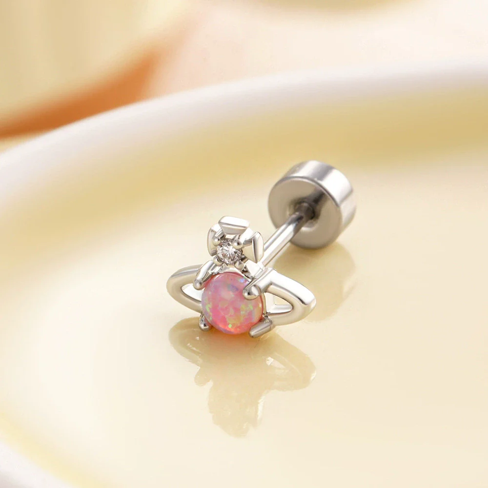 Wholesale Metal Opal Saturn Ear Nails With Geometric Pattern For Women - Image 6