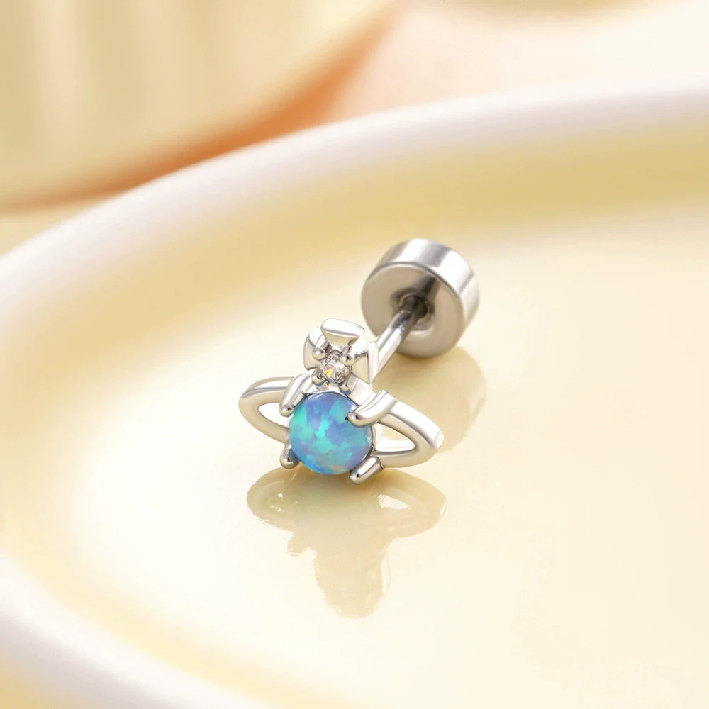 Wholesale Metal Opal Saturn Ear Nails With Geometric Pattern For Women - Image 7