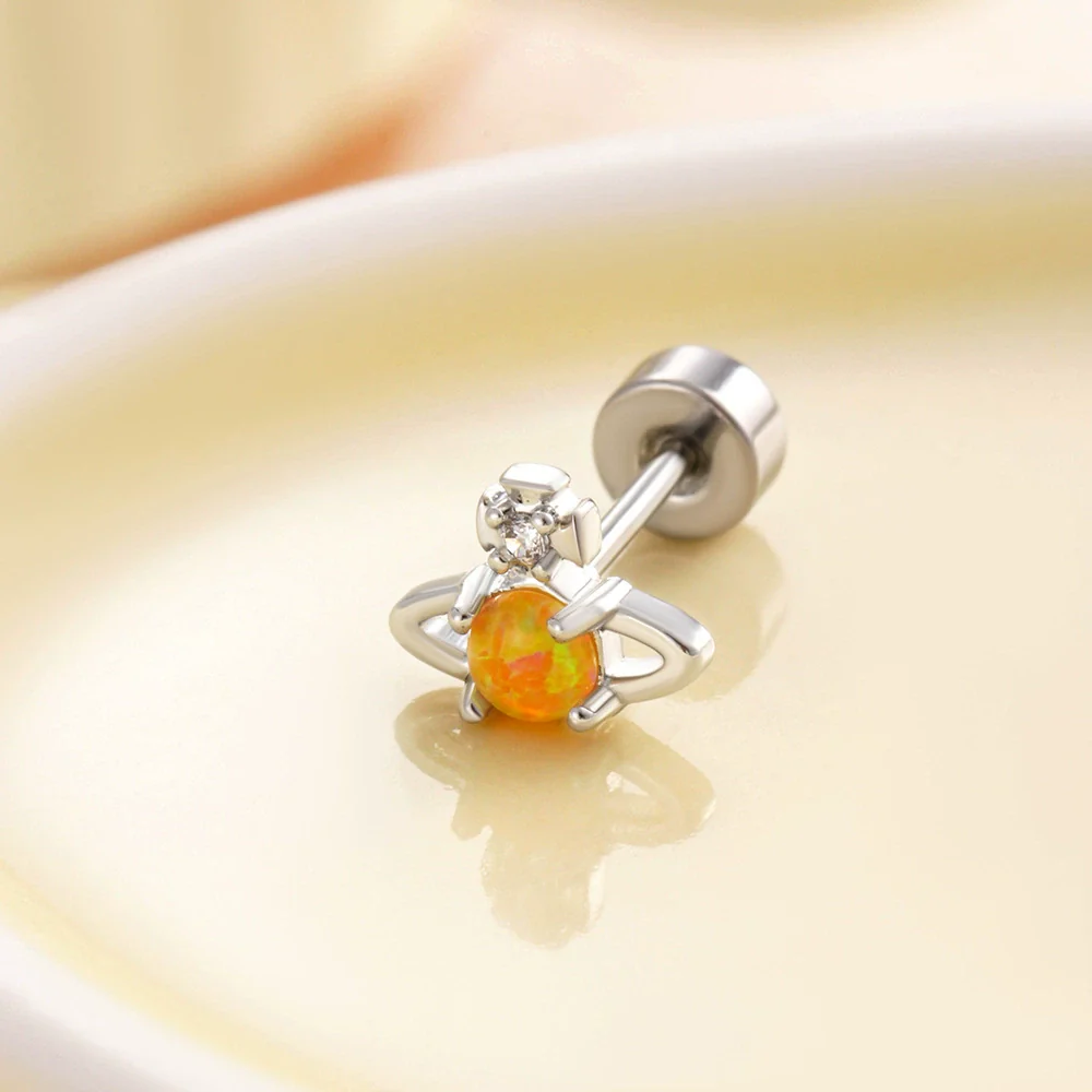 Wholesale Metal Opal Saturn Ear Nails With Geometric Pattern For Women - Image 9