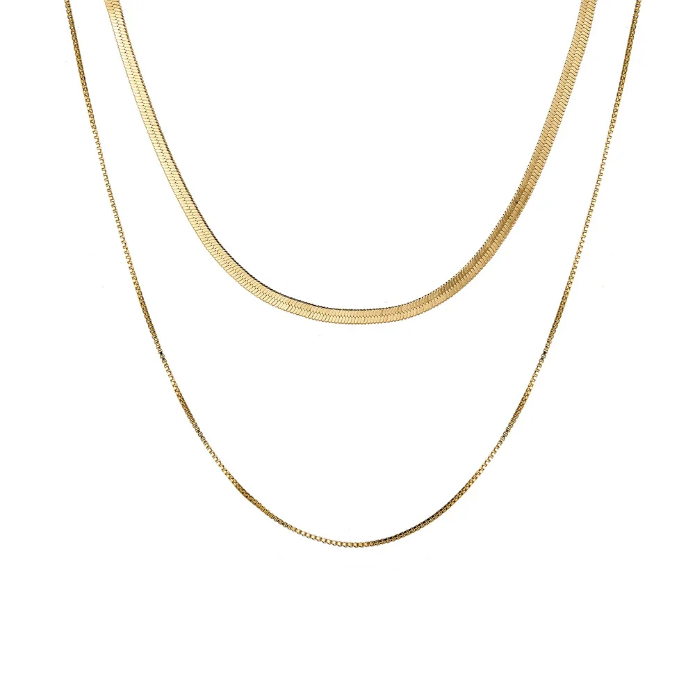 Wholesale Metal Snake Bone Chain Multilayered Necklace Punk Style Geometric Alloy Electroplated For Women - Image 5