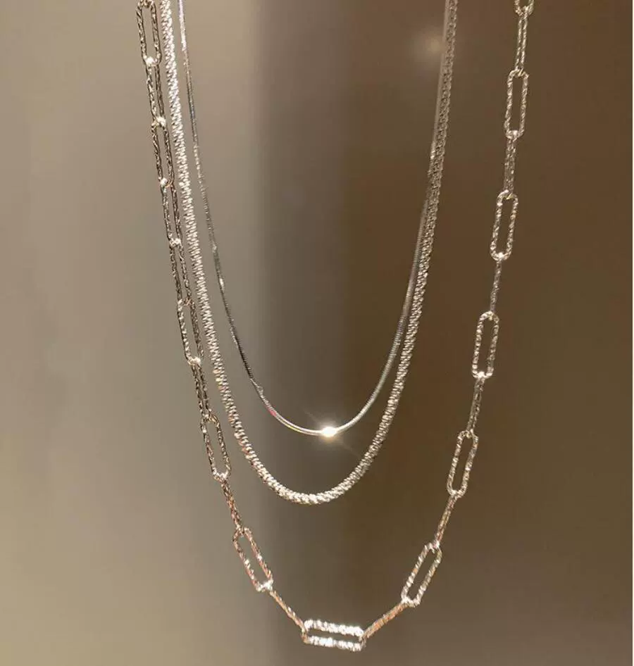 Wholesale Metal Snake Bone Chain Multilayered Necklace Punk Style Geometric Alloy Electroplated For Women - Image 6