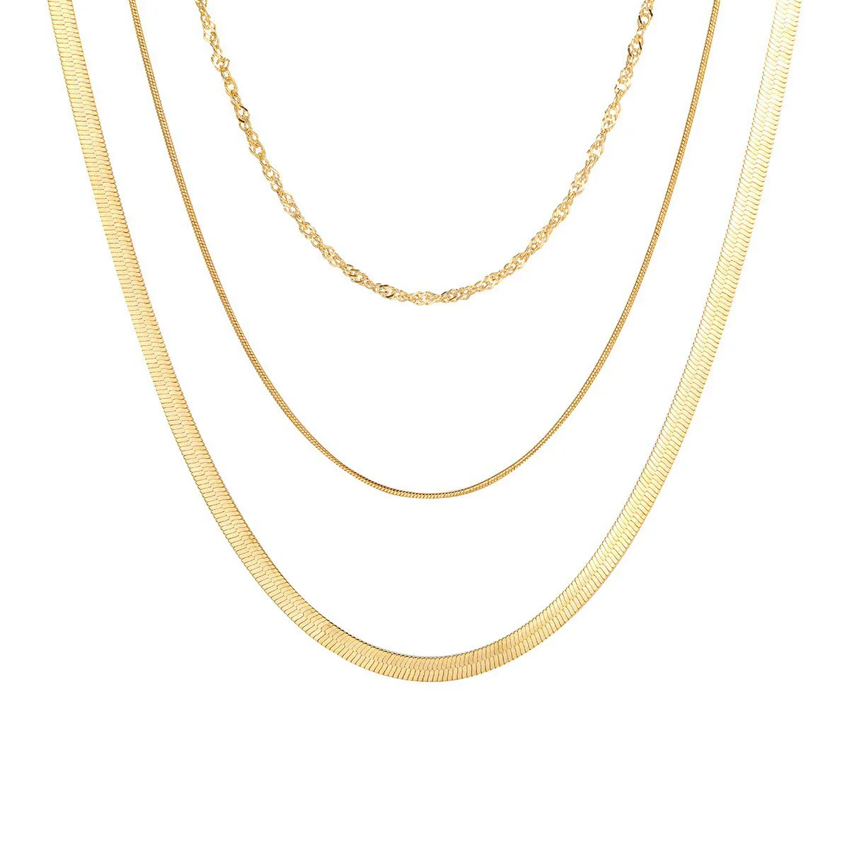 Wholesale Metal Snake Bone Chain Multilayered Necklace Punk Style Geometric Alloy Electroplated For Women - Image 7