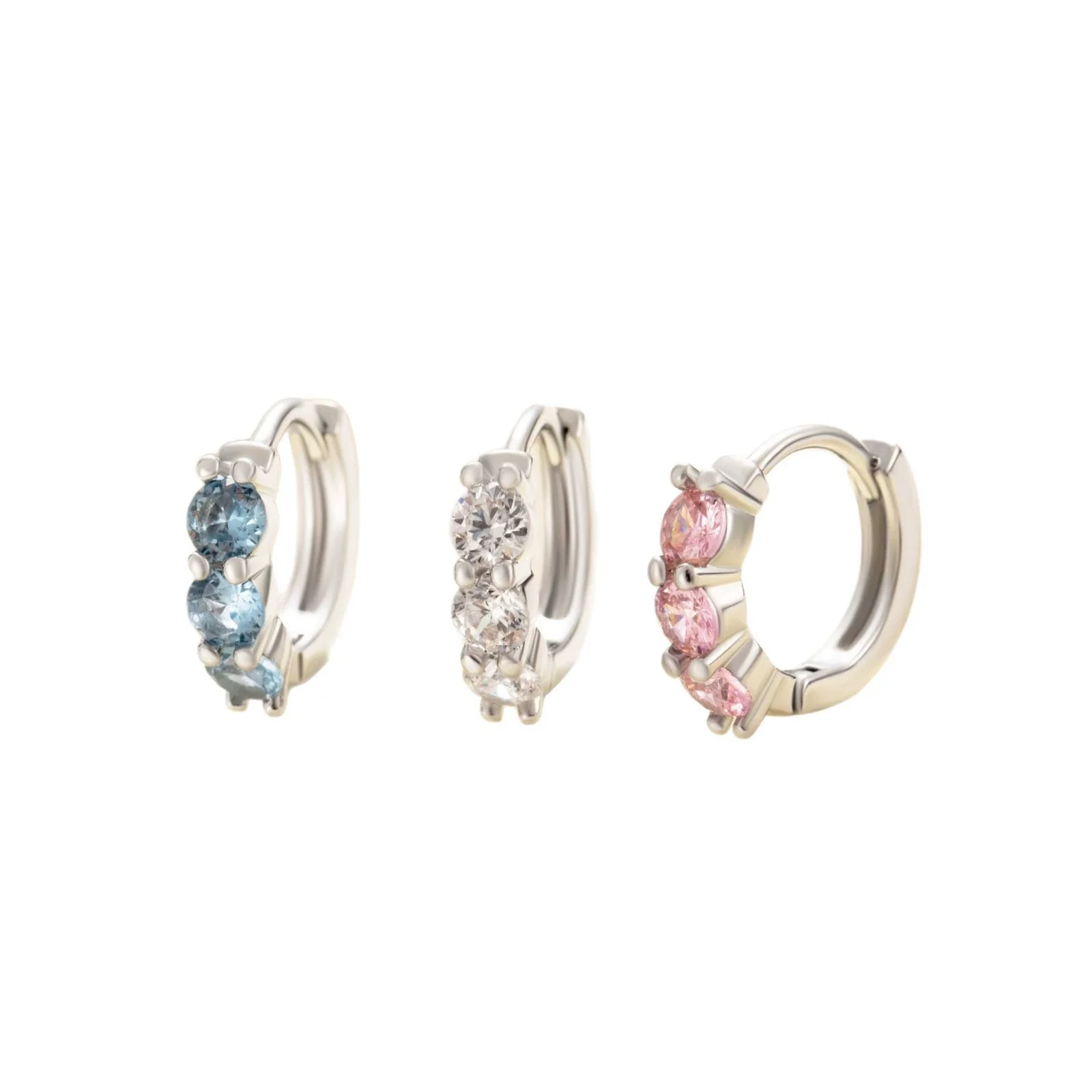 Wholesale Metal Sweet Geometric Copper Zircon Ear Buckle Earrings For Women Electroplated - Image 4