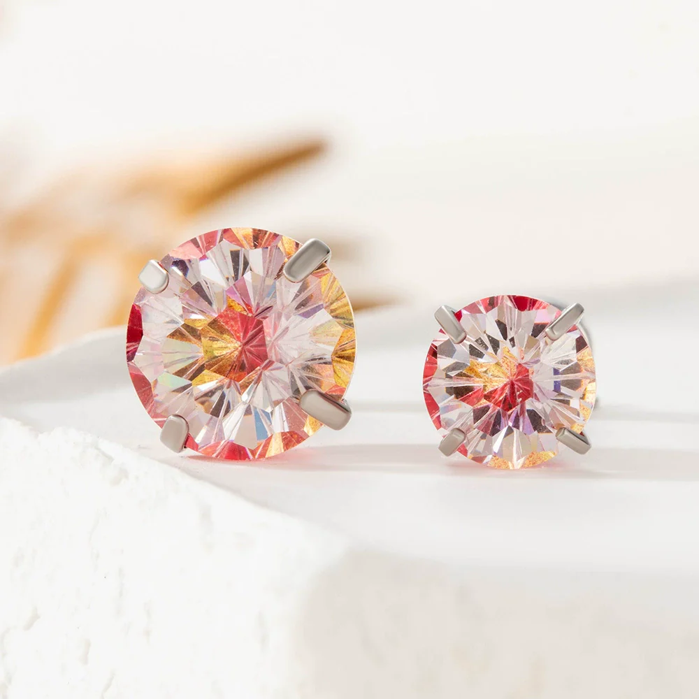 Wholesale Metal Sweet Geometric Inlaid Zircon Earrings For Women - Image 8